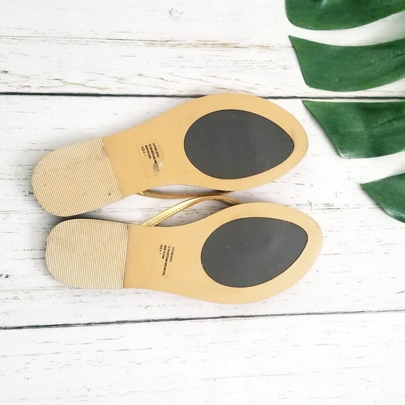 Saks 5th Ave Gold Lesther Sandals | SZ•7 - Picture 4 of 6